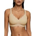 As Fairy Wireless Bras for Women Jelly Push Up Scalloped T-Shirt Bra