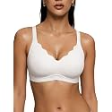 As Fairy Wireless Bras for Women Jelly Push Up Scalloped T-Shirt Bra
