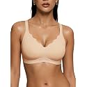 As Fairy Wireless Bras for Women Jelly Push Up Scalloped T-Shirt Bra