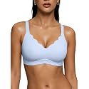 As Fairy Wireless Bras for Women Jelly Push Up Scalloped T-Shirt Bra