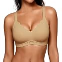 As Fairy Wireless Bras for Women Jelly Push Up Scalloped T-Shirt Bra