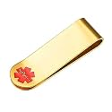 FaithHeart Men Wallet Money Clip, Customize Available Best Gift for Father (Send Gift Box), Stainless Steel/Gold Plated Men Minimalist Wallet Charms Money Card Holder