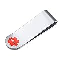 FaithHeart Men Wallet Money Clip, Customize Available Best Gift for Father (Send Gift Box), Stainless Steel/Gold Plated Men Minimalist Wallet Charms Money Card Holder
