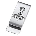 FaithHeart Money Clip for Men, Norse Viking Card Clips, Stainless Steel Minimalist Wallet Card Holder Personalized Customized Jewelry