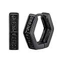 FaithHeart Norse Viking Rune Huggie Hoop Earrings for Men Black/Gold/Silver