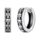 FaithHeart Norse Viking Rune Huggie Hoop Earrings for Men Black/Gold/Silver