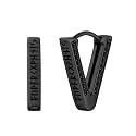 FaithHeart Norse Viking Rune Huggie Hoop Earrings for Men Black/Gold/Silver