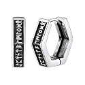 FaithHeart Norse Viking Rune Huggie Hoop Earrings for Men Black/Gold/Silver