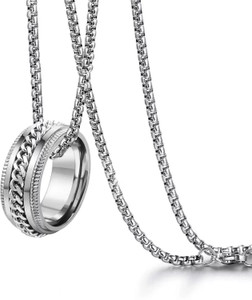 faizam collection chains for men stylish locket chain for men boys silver plated stainless steel locket