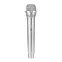 Fake Microphone Props,mic Costume Props,Plastic Realistic Pretend for Home (Silver)