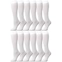 Falari 12-Pack Knee High Women Trouser Socks Comfort Band Stretchy Spandex Opaque