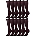 Falari 12-Pack Knee High Women Trouser Socks Comfort Band Stretchy Spandex Opaque