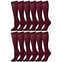 Falari 12-Pack Knee High Women Trouser Socks Comfort Band Stretchy Spandex Opaque