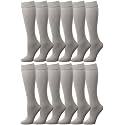 Falari 12-Pack Knee High Women Trouser Socks Comfort Band Stretchy Spandex Opaque