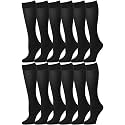 Falari 12-Pack Knee High Women Trouser Socks Comfort Band Stretchy Spandex Opaque