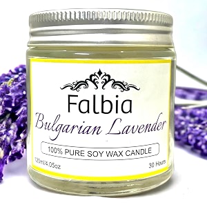 falbia scented wax candles bulgarian lavender scented candle last 30 hrs 120 gms fragrance candles for home decorbest scented candles for gift bulgarian lavender