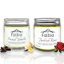 Falbia Scented Wax Candles| Last 30+ Hrs Each |120 GMS Each| Fragrance Candles for Home Decor|Best Scented Candles for Gift (2 Pack (Turkish Rose + French Vanilla))