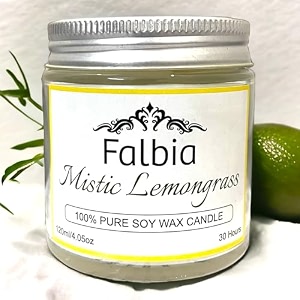 glass falbia scented candles mistic limegrass scented candle last 30 hrs 120 gm fragrance candles for home decorbest scented candles for gift mistic limegrass