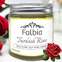 Falbia Scented Wax Candles| Turkish Rose Scented Candle| Last 30+ Hrs |120 GMS| Fragrance Candles for Home Decor|Best Scented Candles for Gift (Turkish Rose)