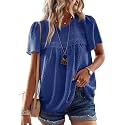 Falechay Womens Summer Tops Flowy Boho Shirts Dressy Casual Short Sleeve