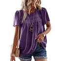 Falechay Womens Summer Tops Flowy Boho Shirts Dressy Casual Short Sleeve