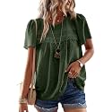 Falechay Womens Summer Tops Flowy Boho Shirts Dressy Casual Short Sleeve