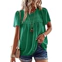 Falechay Womens Summer Tops Flowy Boho Shirts Dressy Casual Short Sleeve