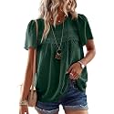 Falechay Womens Summer Tops Flowy Boho Shirts Dressy Casual Short Sleeve