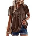 Falechay Womens Summer Tops Flowy Boho Shirts Dressy Casual Short Sleeve