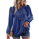 Falechay Womens Tops Flowy Boho Dressy Casual Lace Cute Long Sleeve Shirts