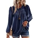 Falechay Womens Tops Flowy Boho Dressy Casual Lace Cute Long Sleeve Shirts