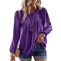 Falechay Womens Tops Flowy Boho Dressy Casual Lace Cute Long Sleeve Shirts