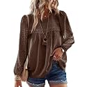 Falechay Womens Tops Flowy Boho Dressy Casual Lace Cute Long Sleeve Shirts