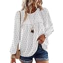 Falechay Womens Tops Flowy Boho Dressy Casual Lace Cute Long Sleeve Shirts