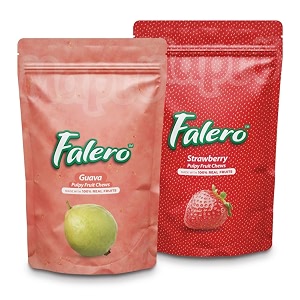 falero fruit chews guava and strawberry 175 gm 33 fruit pulp guava amp strawberry