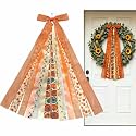 Fall Bows for Wreaths, Clip-On Wreath Sash Ribbons for Front Door,Fall Decor for Thanksgiving Harvest Festival, 27.5x8.6 Inch