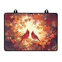 Fall Cardinal Maple Stove Top Covers for Electric Stove, Anti-Slip Dish Drying Mats for Kitchen, Heat Resistant Silicone Insulation Mat for Glass Top Burner, Thanksgiving Decor