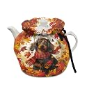 Fall Dachshund Teapot Cozy Tea Cosy Coffee Pot Breakfast Warmer Dust Proof Teapot Cover Keep Teapot Warm for Home Kitchen Table Hotel Tea Party Restaurant Thanksgiving Turkey Party Decor