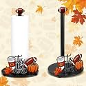 Fall Football Paper Towel Holder Metal Pumpkin Towel Holder for Countertop