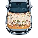 Fall Gnome Print Car Hood Cover Protector 59×39 Inch Stretchable Auto Hood Wraps Waterproof Halloween Automotive Exterior Accessories for Most SUV Sedans Trucks