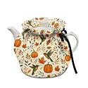 Fall Hummingbird Maple Leaf Tea Pot Cozies Cotton Teapot Dust Cover Durable Dirt-Resistant Tea Cosy Decorative Tea Pots Cozy with Insulation Pad Protective Cover Kitchen Home Table Tops