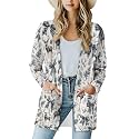 Fall Maple Leaf Cardigan Sweaters for Women Long Sleeve Cardigan Soft Drape Open Front Dusters V-Neck Jackets Dressy