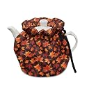 Fall Maple Leaf Print Tea Cozy for Teapots, Kettle Cover Heat Resistant Breakfast Warmer Keep Warm Home Kitchen Thanksgiving Decorative