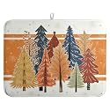 Fall Maple Tree Dish Drying Mats Thanksgiving Dish Mat Colorful Autumn Drying Matt Dishes Dryer Pad for Kitchen Counter Absorbent Microfiber Washable Foldable Reusable 18x24 in