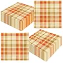 Fall Orange Plaid Napkins, 40pcs Fall Plaid Paper Napkins Disposable Thanksgiving Napkins for Autumn Thanksgiving Party