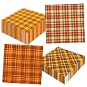 Fall Paper Napkins,40pcs Orange Buffalo Plaid Fall Napkins Checkered Disposable Thanksgiving Napkins for Thanksgiving Autumn Party Supplies