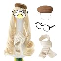 Fall Preppy Academia Porch Goose Outfit with Blonde Wig, 4-Pieces