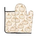 Fall Pumpkin Oven Mitts and Pot Holders Sets 2 Pack