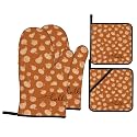 Fall Pumpkin Oven Mitts and Pot Holders Sets 4 Pack