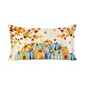 Fall Satin Pillowcases with Zipper Cal King Size Cooling Orange Blue Green Pumpkins Silk Pillow Cases for Hair and Skin Smooth Soft Thanksgiving Maple Leaf Throw Pillow Covers for Women Men 20x40 Inch